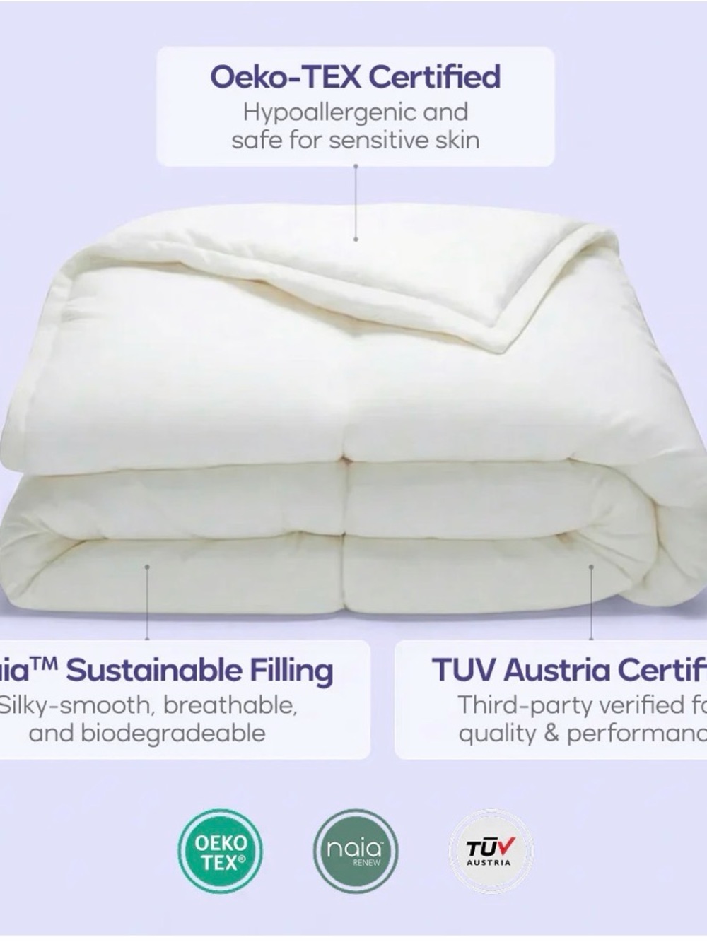 Lilac/White Temperature Controlling Comforter - Picture 2 of 3